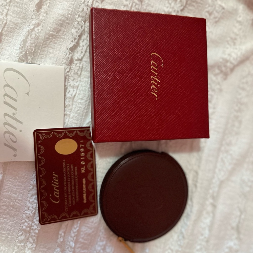 Cartier coin wallet withRed Box Brown Leather Case
